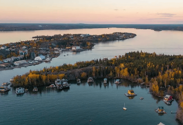Aerial of Blachford Lake in Summer